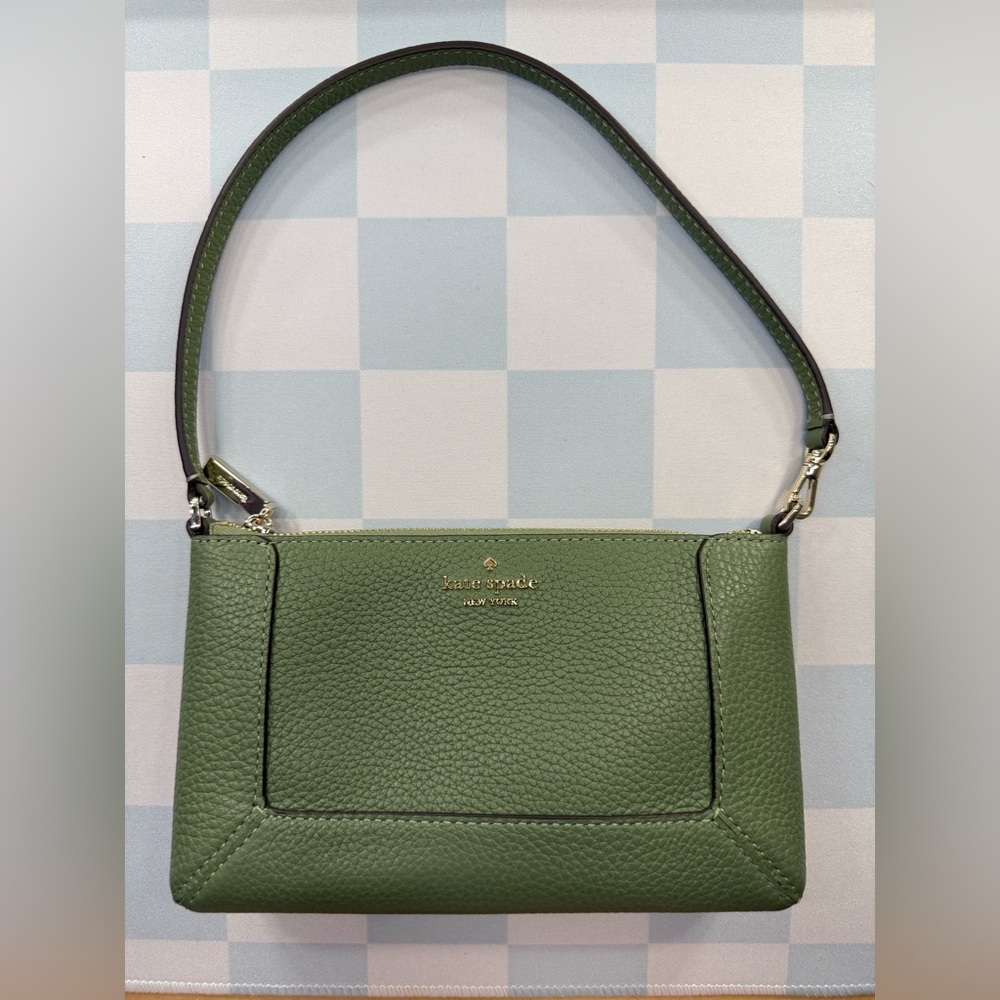 Authentic Kate Spade Lena Convertible Wristlet Color Olive Green (Romaine)